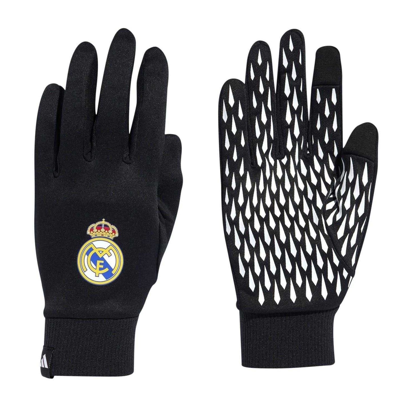 Black-White - Side - Adidas Unisex Adult Real Madrid CF Sports Gloves