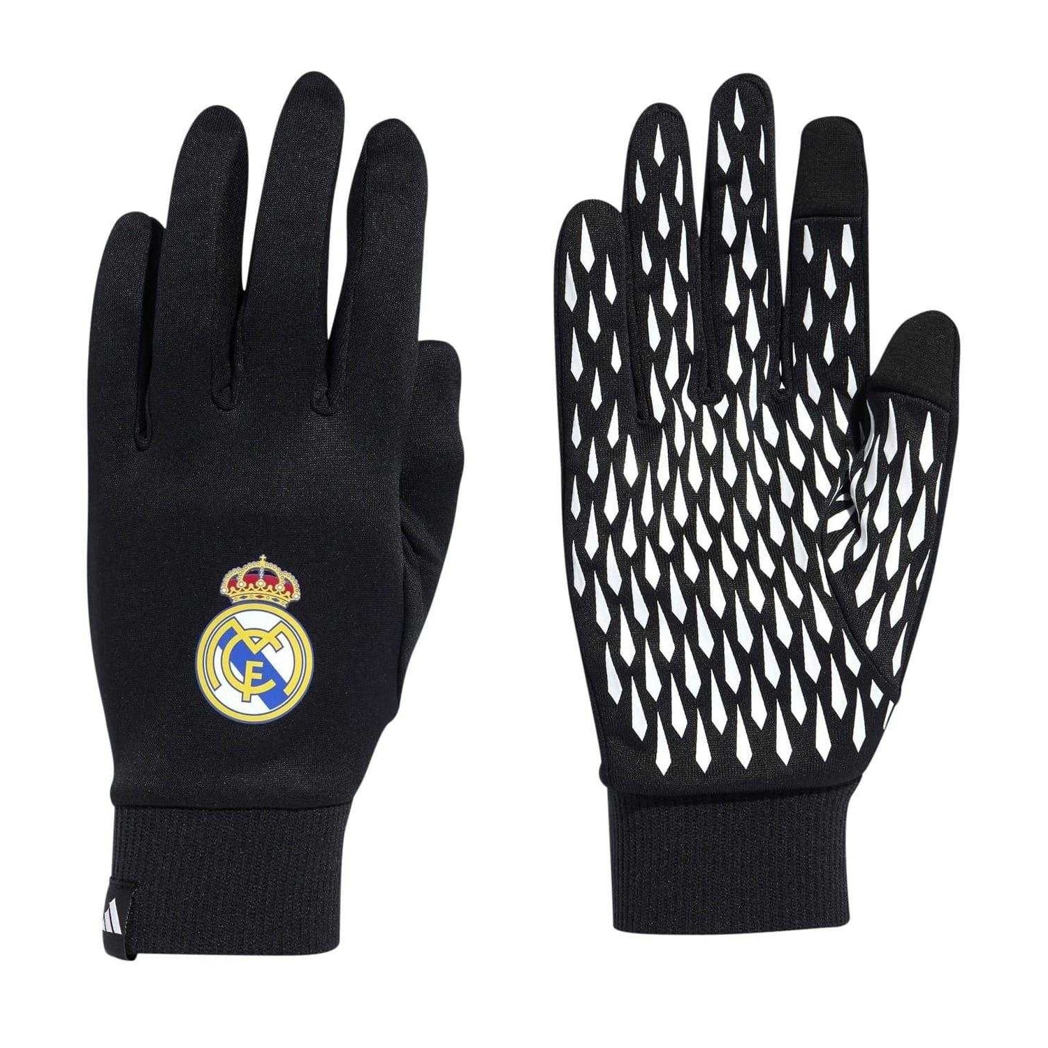 Black-White - Side - Adidas Unisex Adult Real Madrid CF Sports Gloves