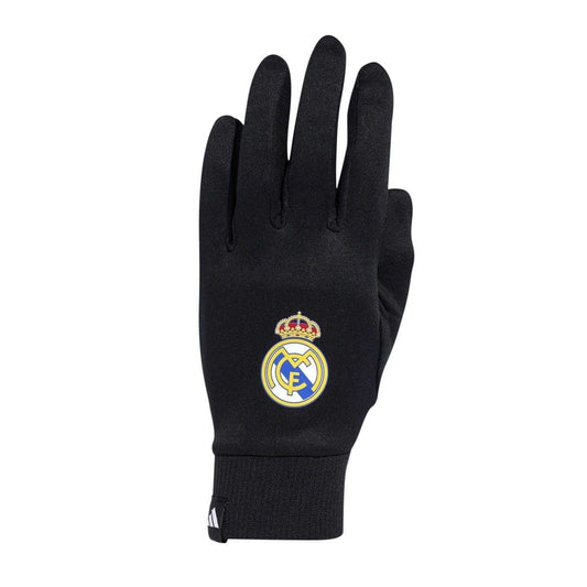 Black-White - Front - Adidas Unisex Adult Real Madrid CF Sports Gloves