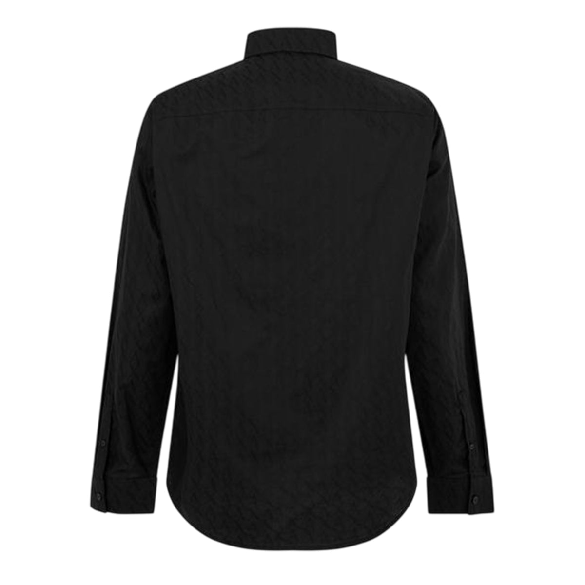 Black - Back - Armani Exchange Mens Textured Point Collar Shirt