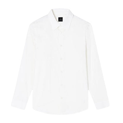 Off White - Front - Armani Exchange Mens Textured Point Collar Shirt