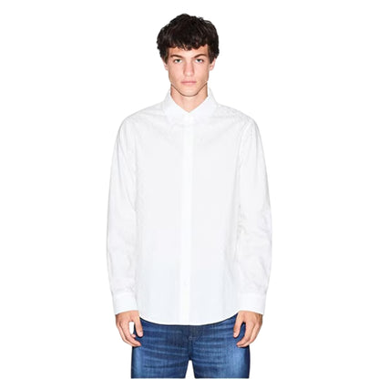 Off White - Side - Armani Exchange Mens Textured Point Collar Shirt