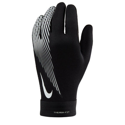Black-White - Front - Nike Academy Striped Goalkeeper Gloves