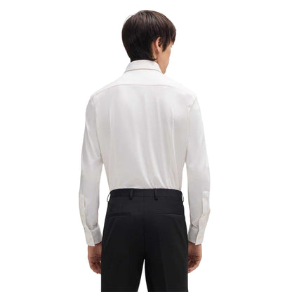 White - Back - Hugo Mens Slim Long-Sleeved Formal Shirt