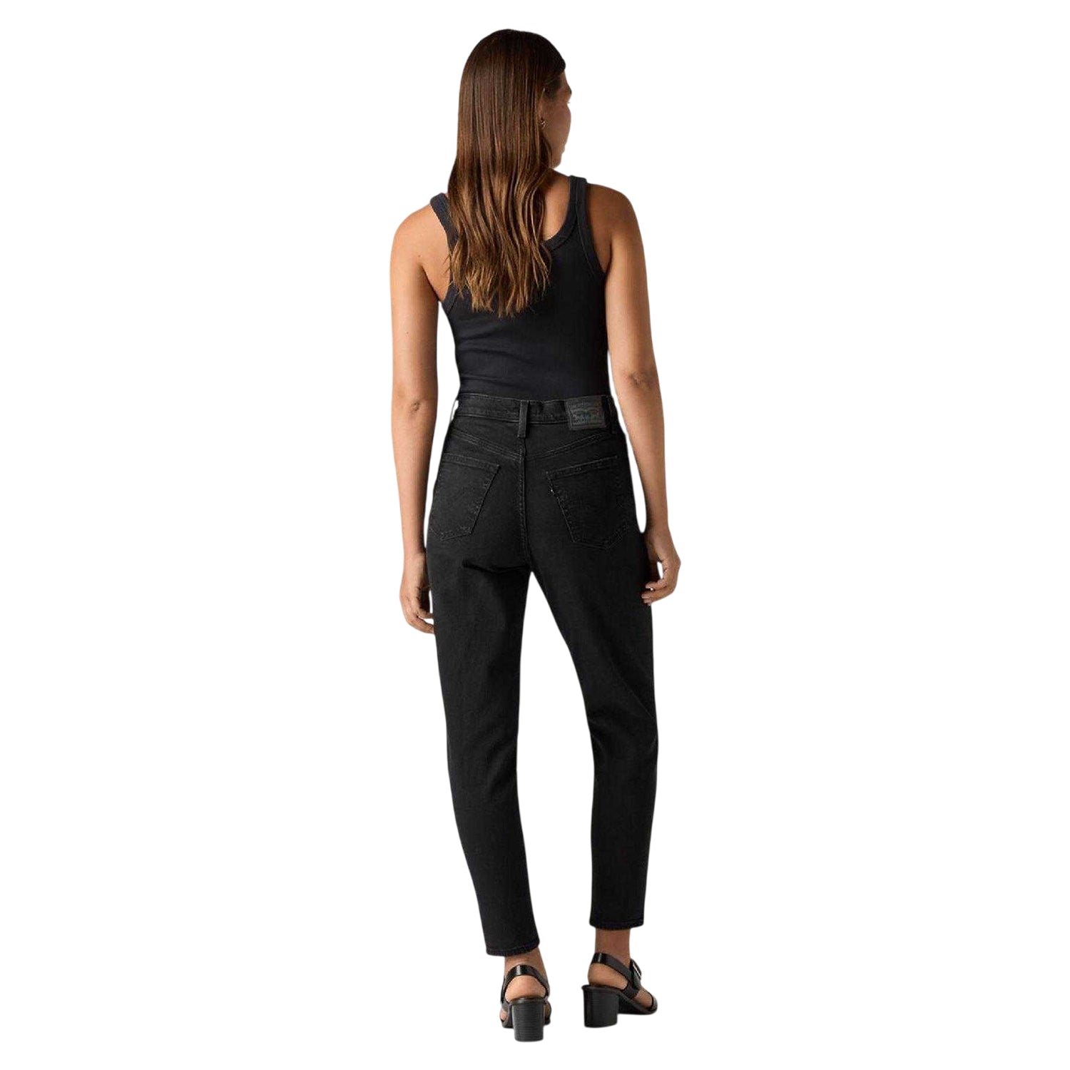 Black - Back - Levis Womens-Ladies Straight Leg Mom Jeans