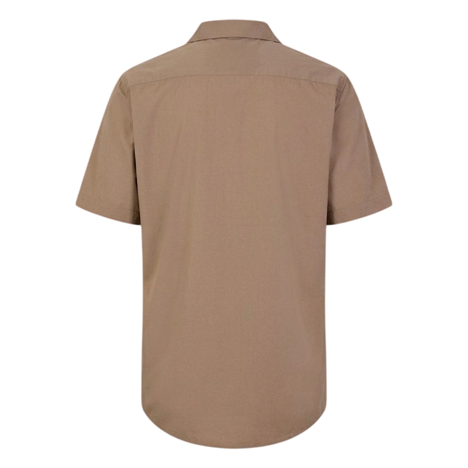 Medium Brown - Back - Hugo Mens Ellino 3D Logo Short-Sleeved Bowling Shirt