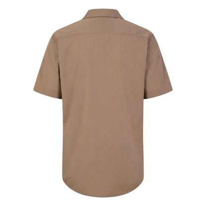 Medium Brown - Back - Hugo Mens Ellino 3D Logo Short-Sleeved Bowling Shirt