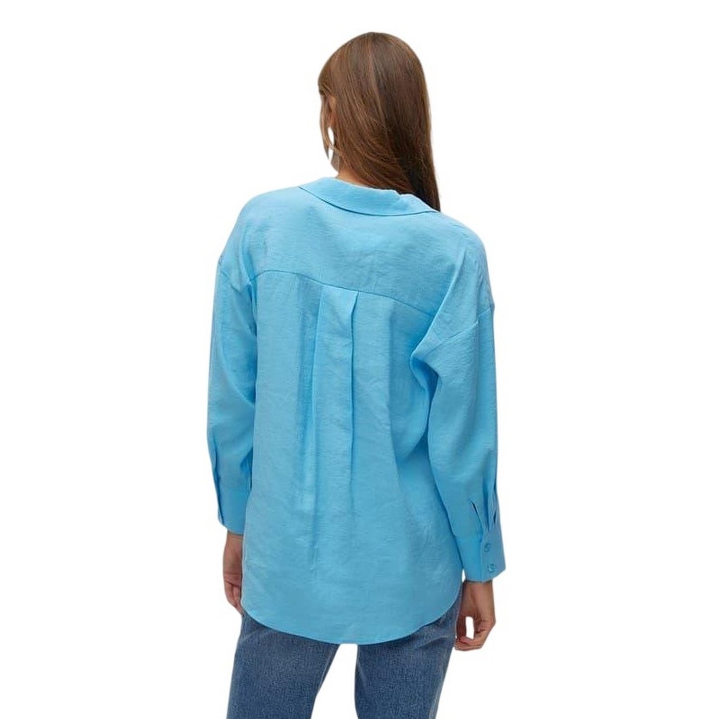 Bonnie Blue - Back - Vero Moda Womens-Ladies Vmqueeny Tencel Long-Sleeved Shirt