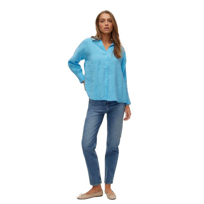 Bonnie Blue - Lifestyle - Vero Moda Womens-Ladies Vmqueeny Tencel Long-Sleeved Shirt