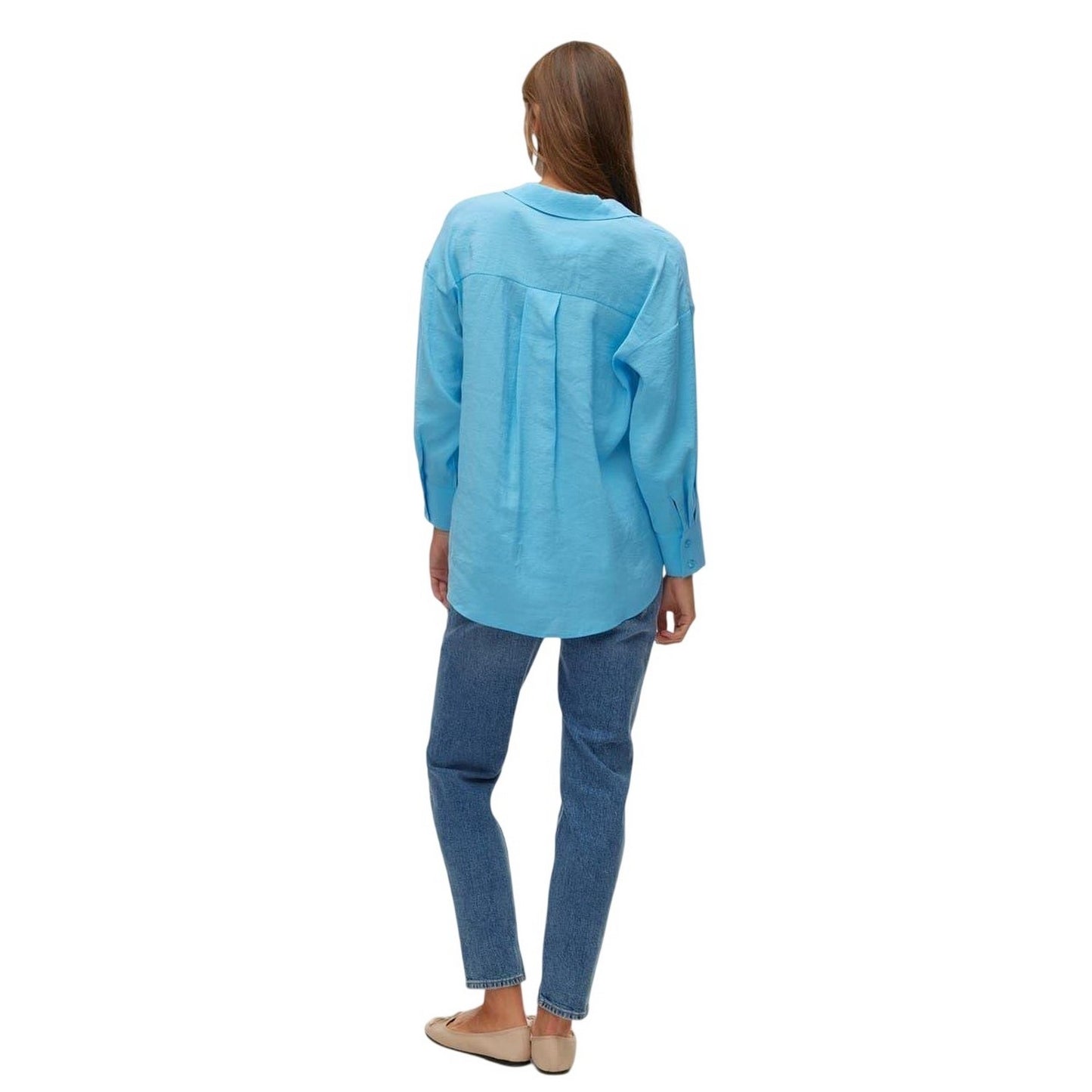 Bonnie Blue - Pack Shot - Vero Moda Womens-Ladies Vmqueeny Tencel Long-Sleeved Shirt