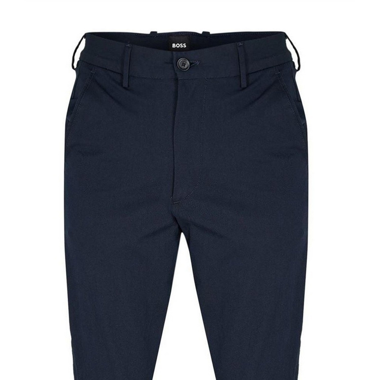 Dark Blue - Side - Boss Mens Kane Straight Leg Trousers