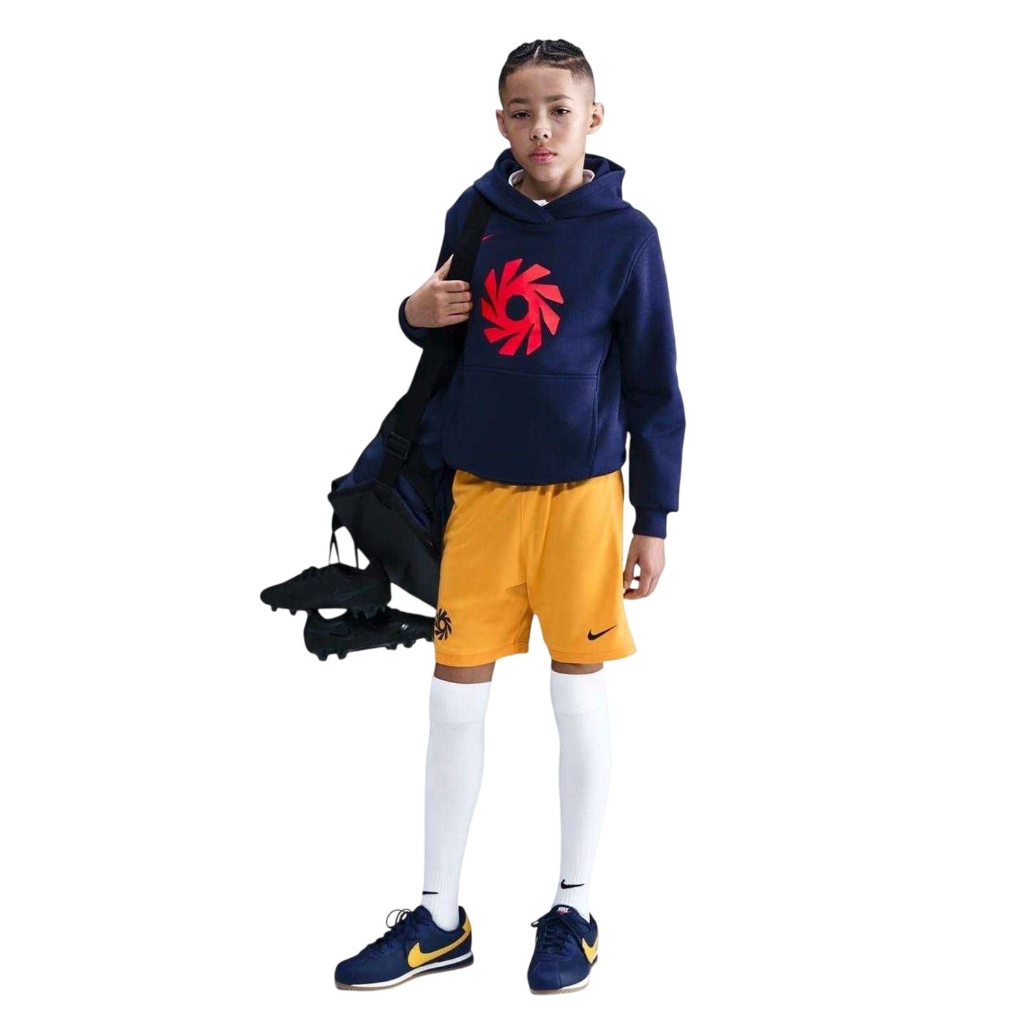 Gold-Blue - Side - Nike Childrens-Kids Haaland Academy Regular Football Shorts