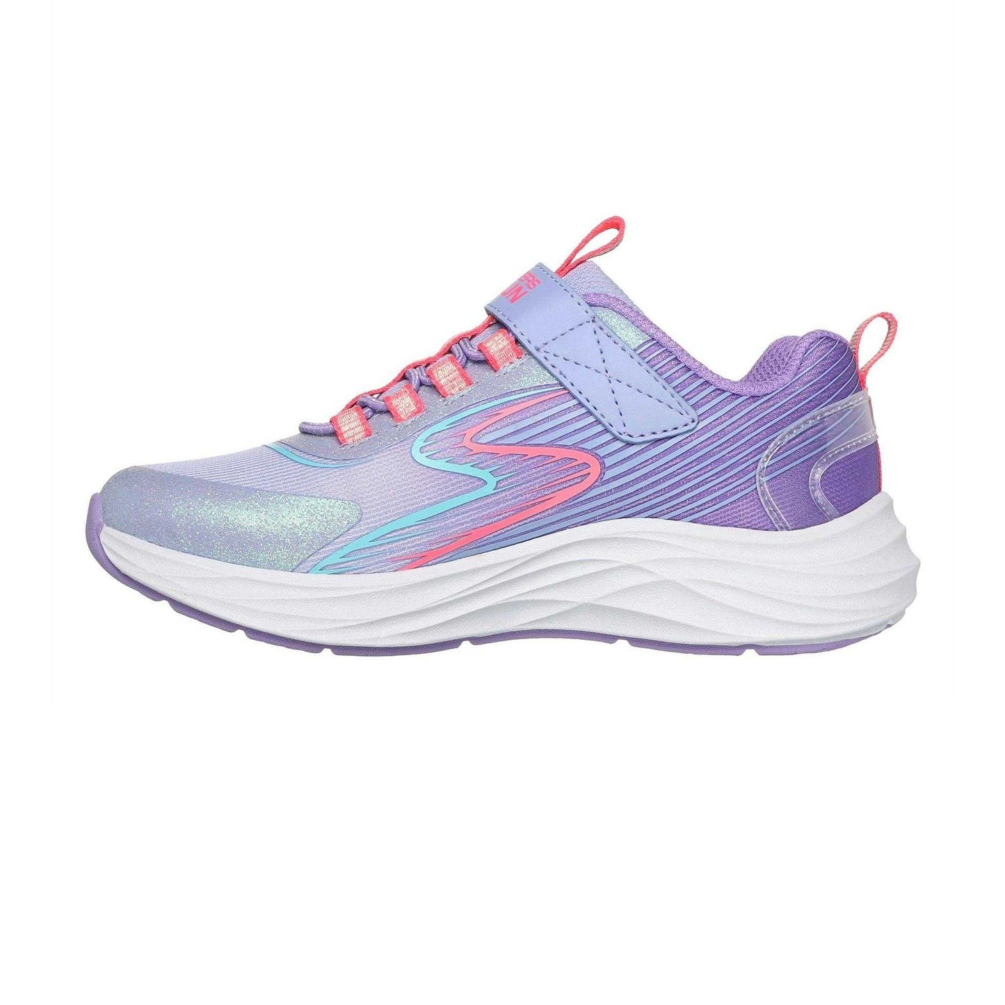 Lavender-Multicoloured - Back - Skechers Childrens-Kids Go Run Flat Trainers