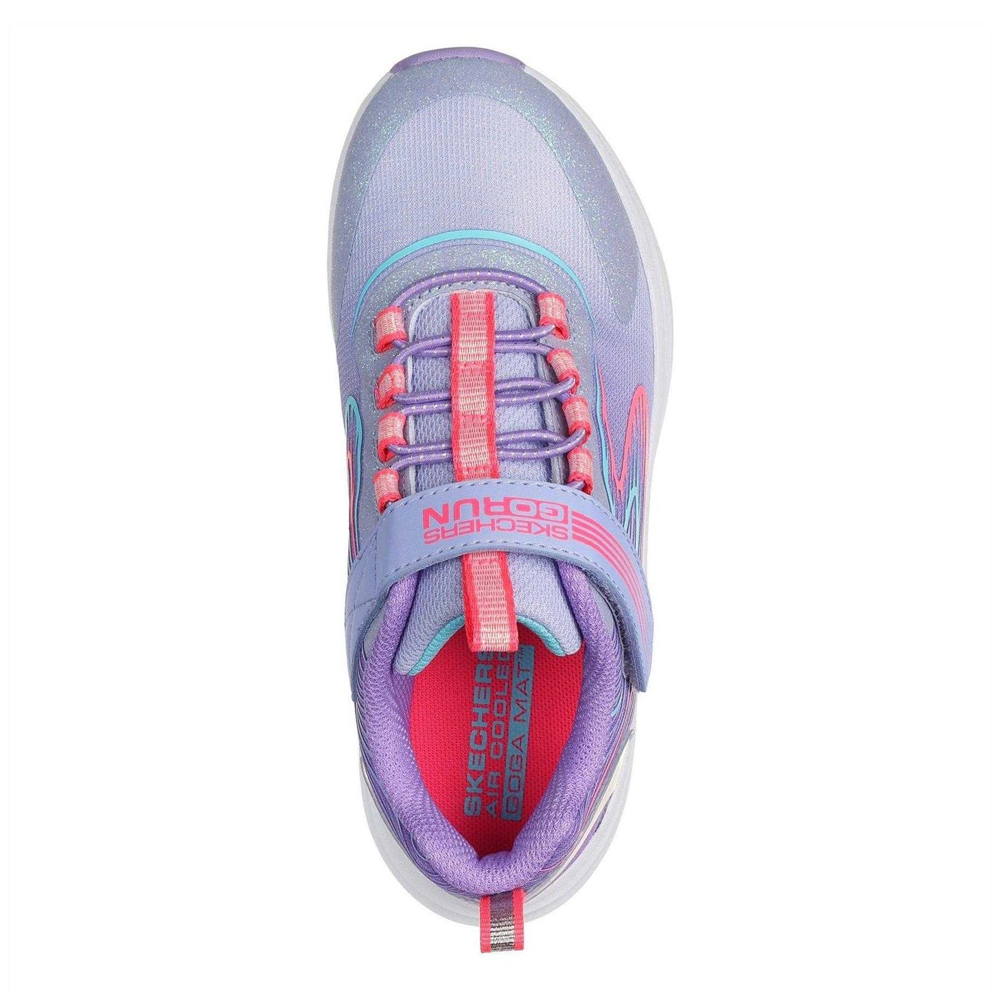 Lavender-Multicoloured - Side - Skechers Childrens-Kids Go Run Flat Trainers