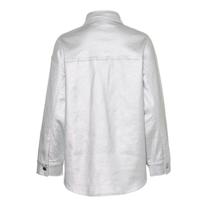 Silver - Back - Vero Moda Womens-Ladies Riva Drop Shoulder Oversized Shirt