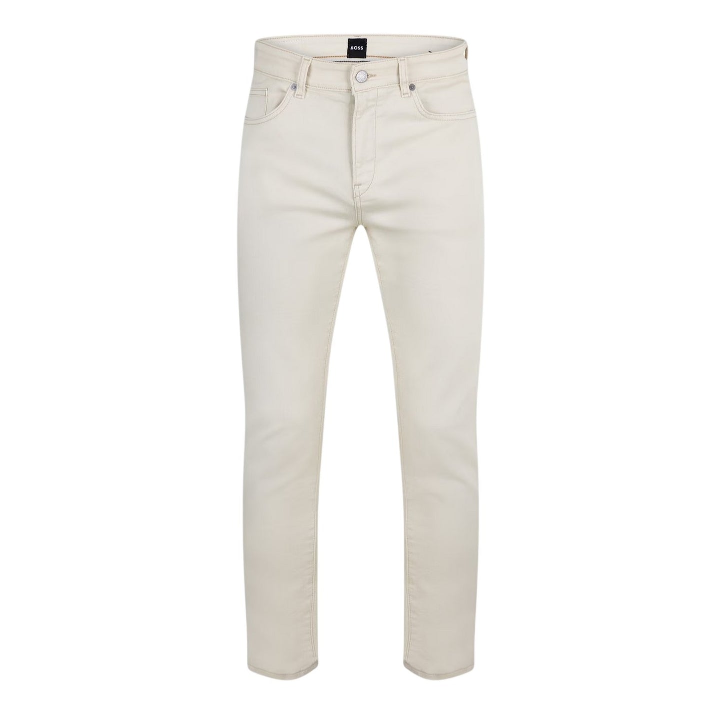 White - Front - Boss Mens Denim 5 Pockets Jeans