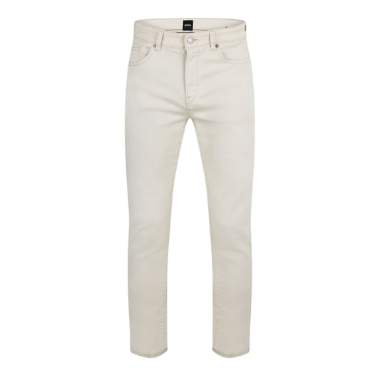 White - Front - Boss Mens Denim 5 Pockets Jeans