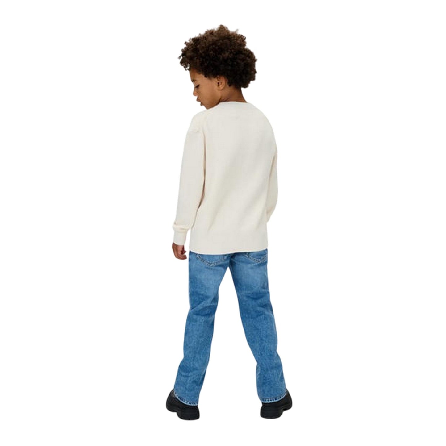 Mid Blue - Back - Calvin Klein Childrens-Kids Denim 5 Pockets Straight Jeans