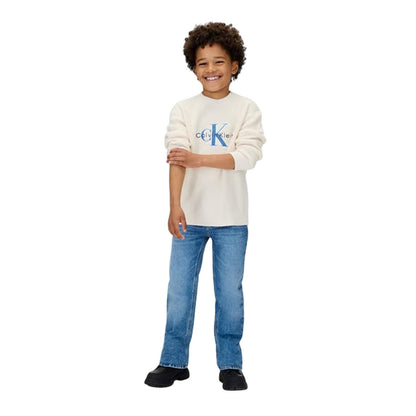 Mid Blue - Lifestyle - Calvin Klein Childrens-Kids Denim 5 Pockets Straight Jeans