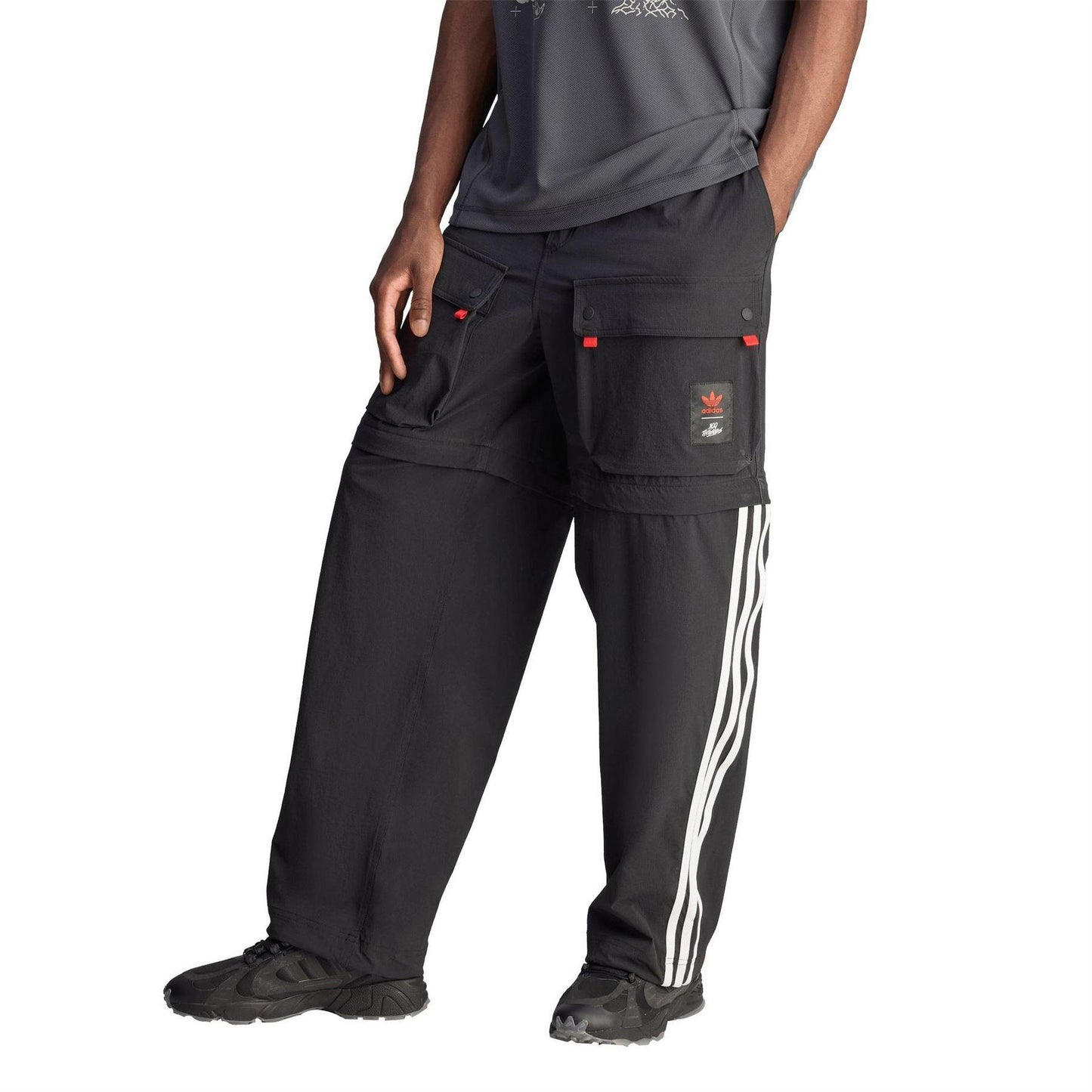 Black - Side - Adidas Mens Originals Cargo Jogging Bottoms