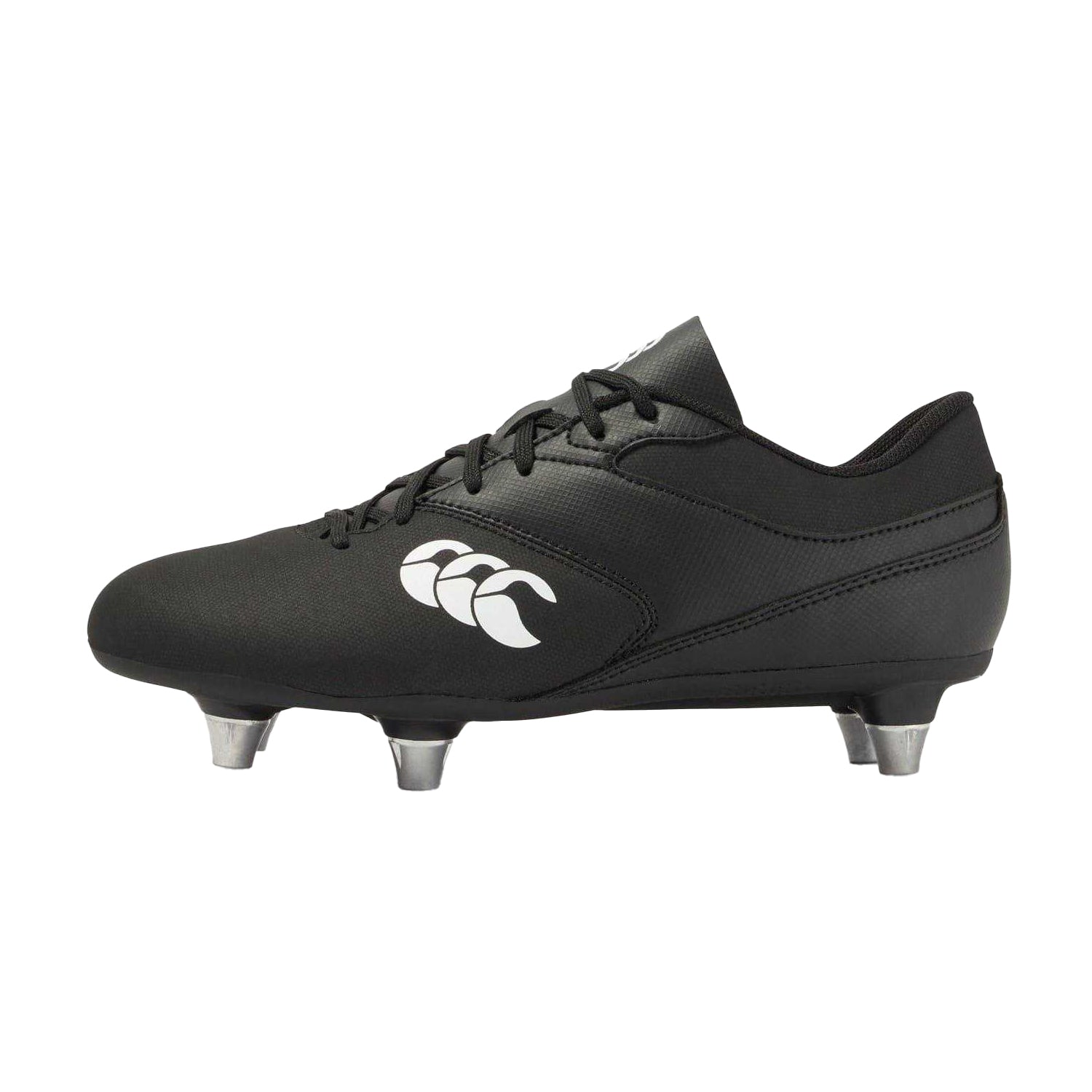 Black-White - Back - Canterbury Childrens-Kids Phoenix Raze SG Regular Soft Ground Rugby Boots