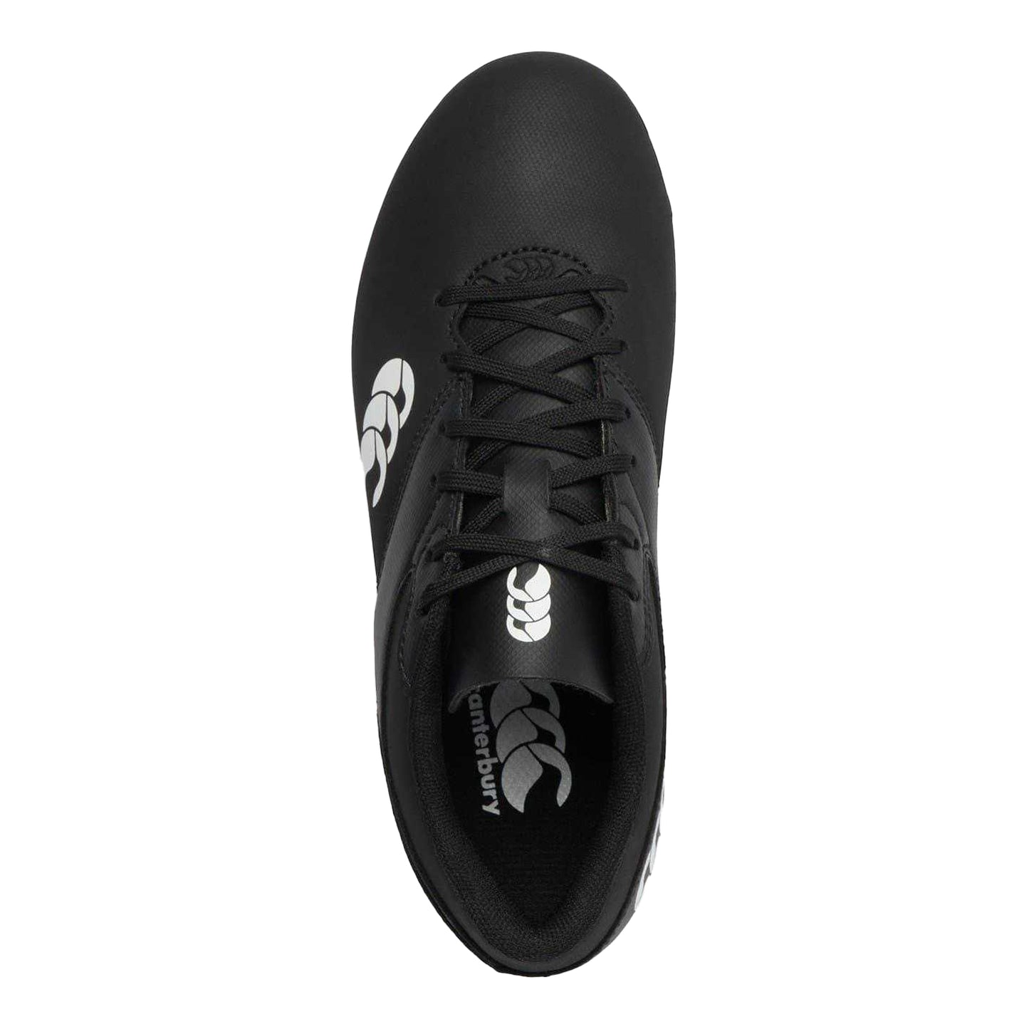 Black-White - Side - Canterbury Childrens-Kids Phoenix Raze SG Regular Soft Ground Rugby Boots