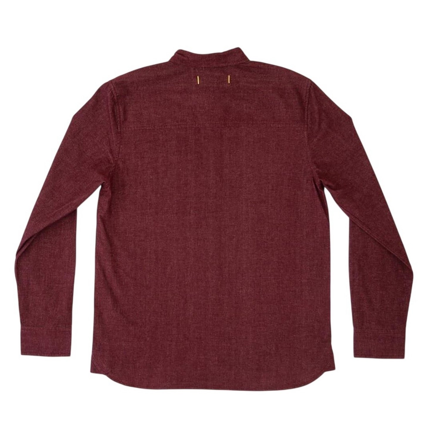 Burgundy - Back - Roamers Mens Willow Collared Long-Sleeved Shirt