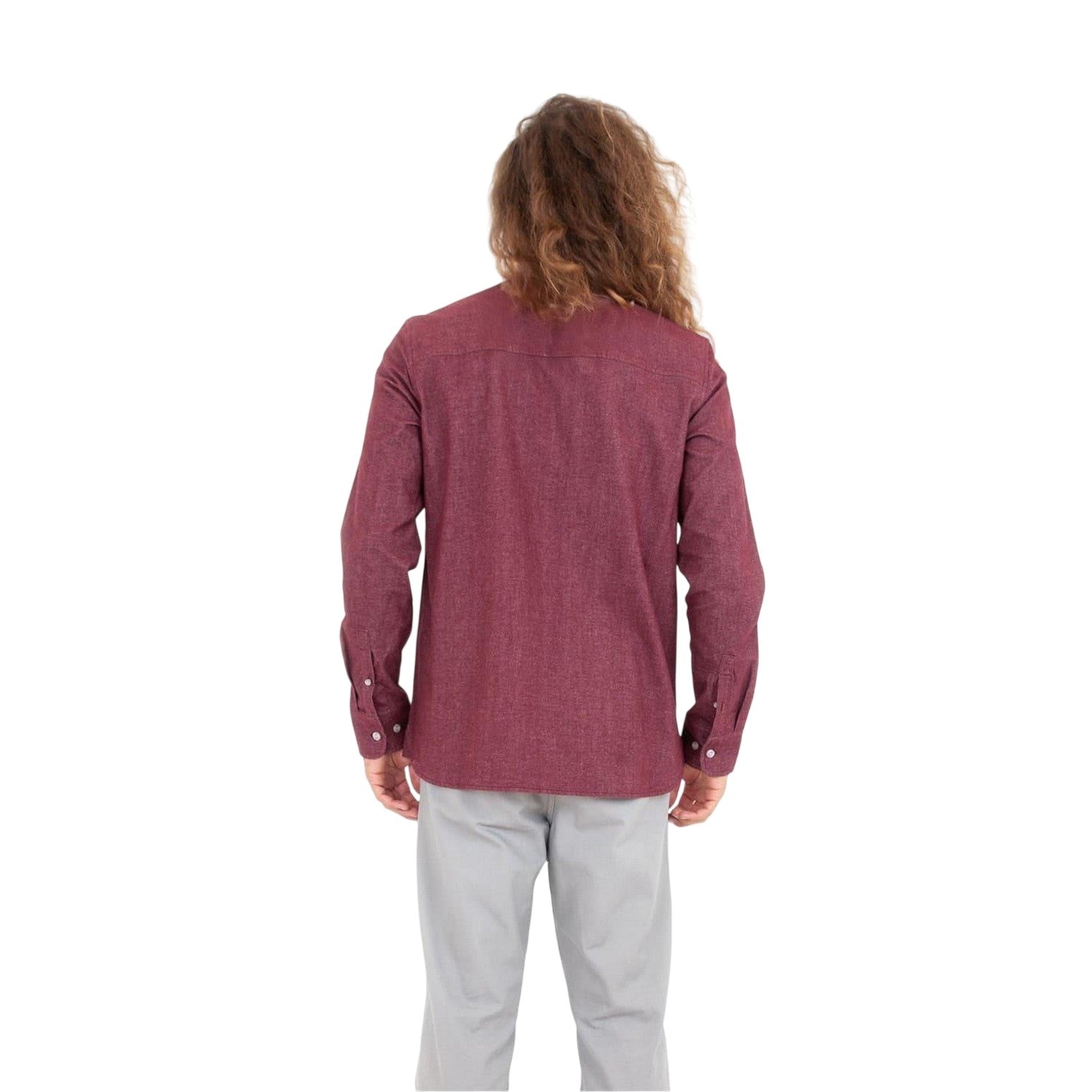 Burgundy - Lifestyle - Roamers Mens Willow Collared Long-Sleeved Shirt