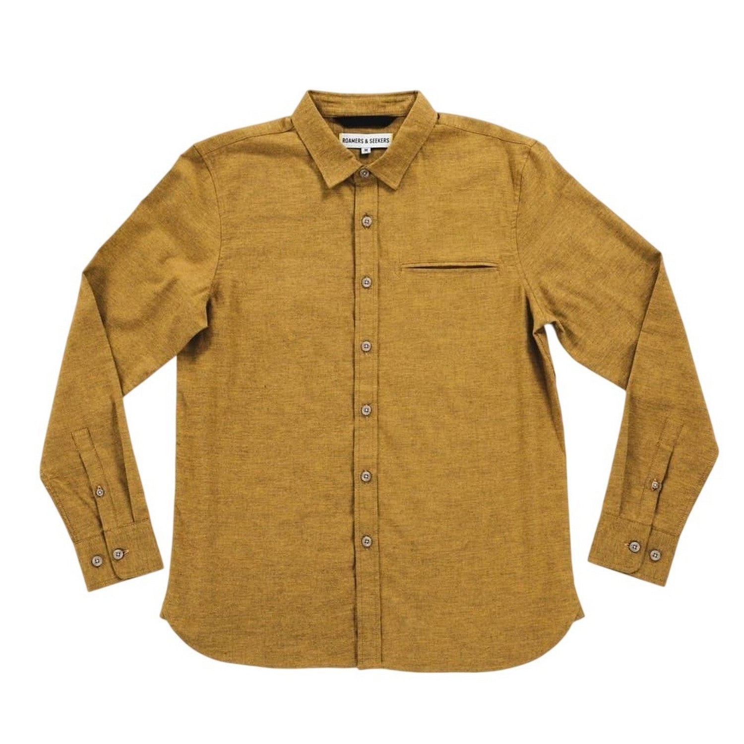 Dijon - Front - Roamers Mens Willow Collared Long-Sleeved Shirt