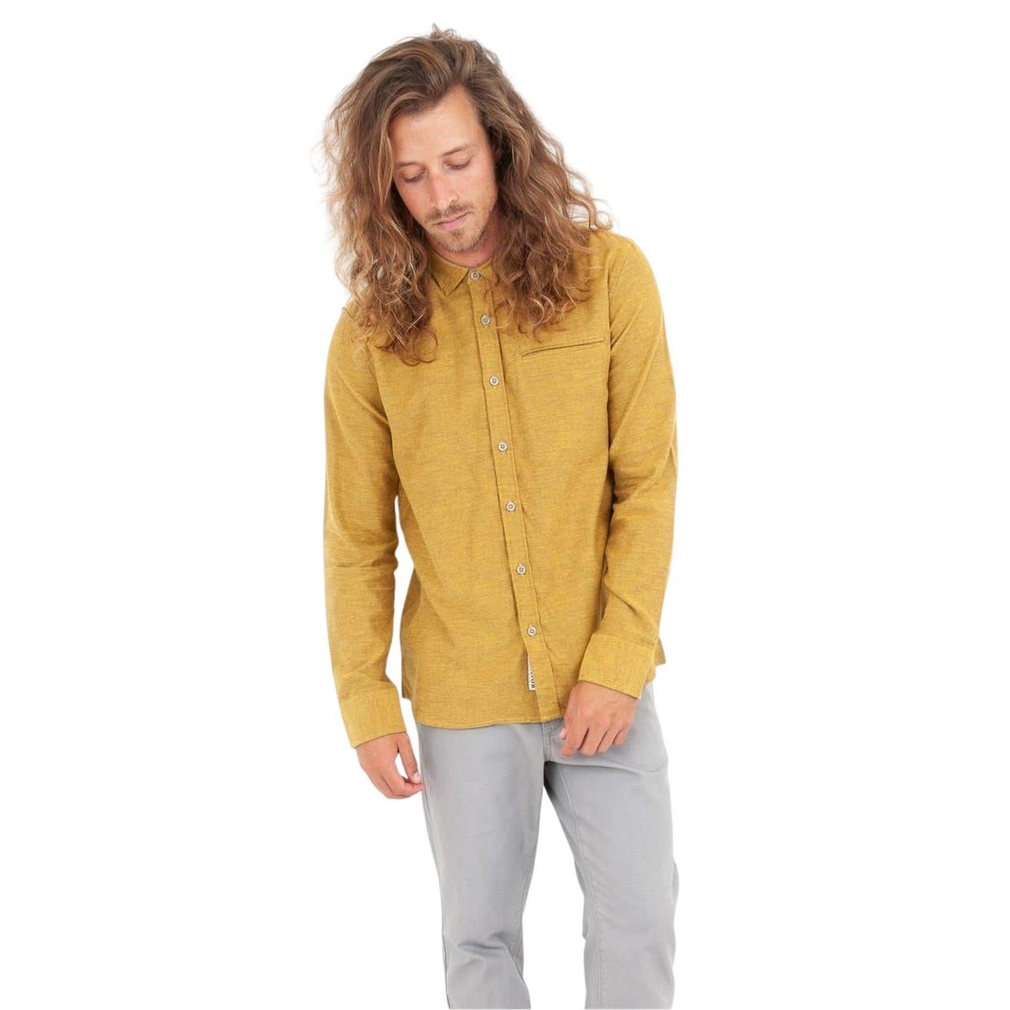 Dijon - Side - Roamers Mens Willow Collared Long-Sleeved Shirt