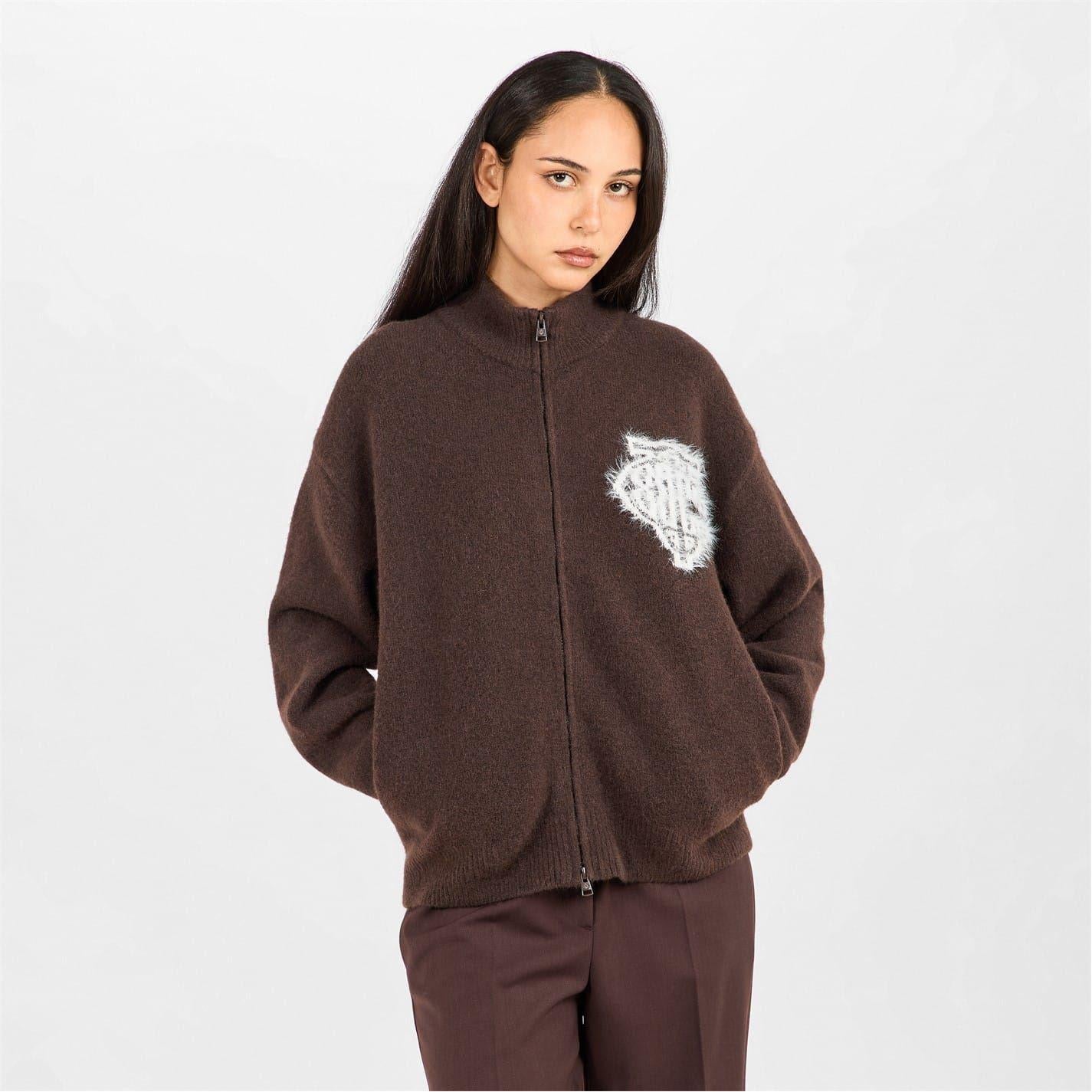 Brown - Side - Couture Unisex Adult Distressed Jacket