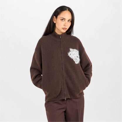Brown - Side - Couture Unisex Adult Distressed Jacket