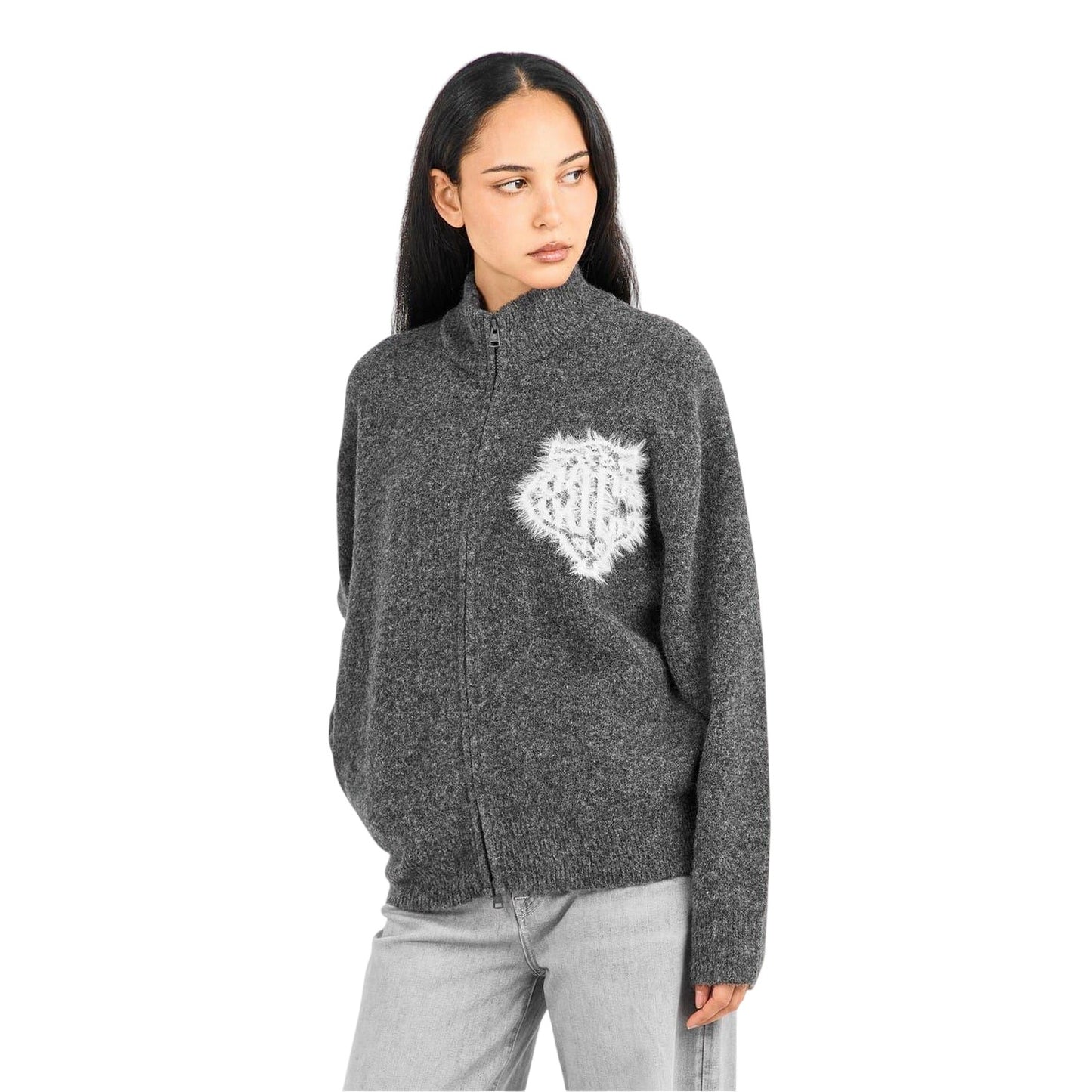 Charcoal - Side - Couture Unisex Adult Distressed Jacket