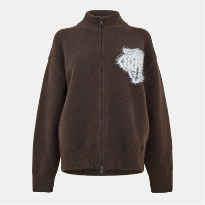 Brown - Front - Couture Unisex Adult Distressed Jacket