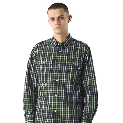 Black - Side - Pretty Green Mens Pelton Checkerboard Shirt
