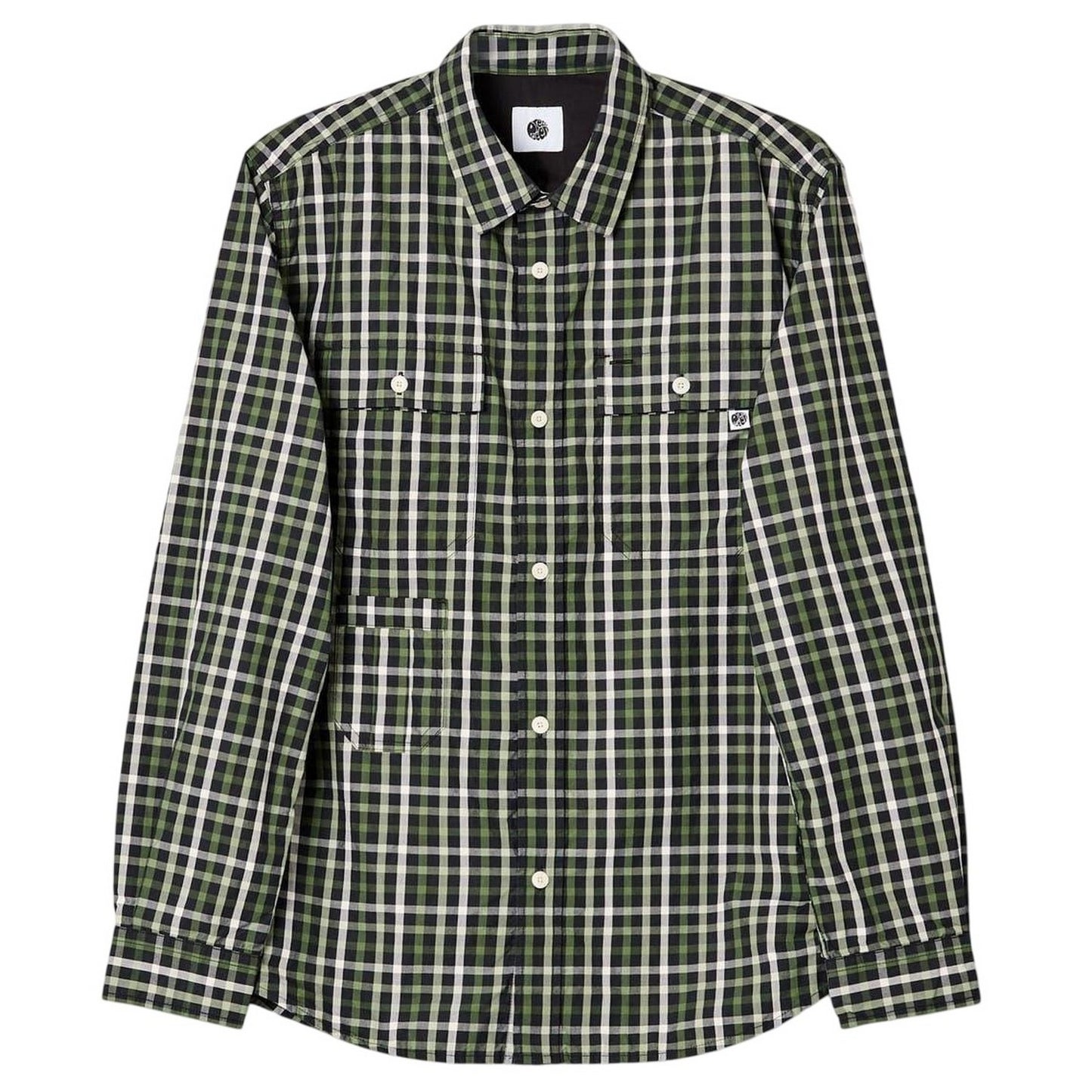 Black - Front - Pretty Green Mens Pelton Checkerboard Shirt
