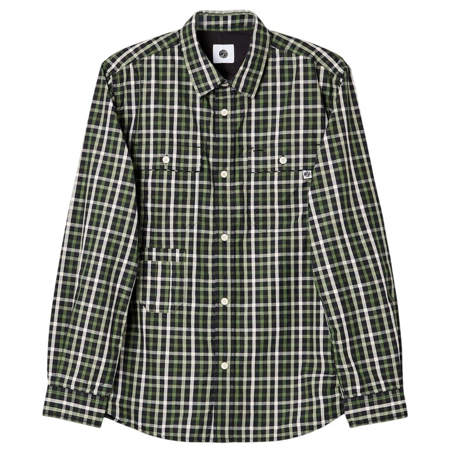 Black - Front - Pretty Green Mens Pelton Checkerboard Shirt