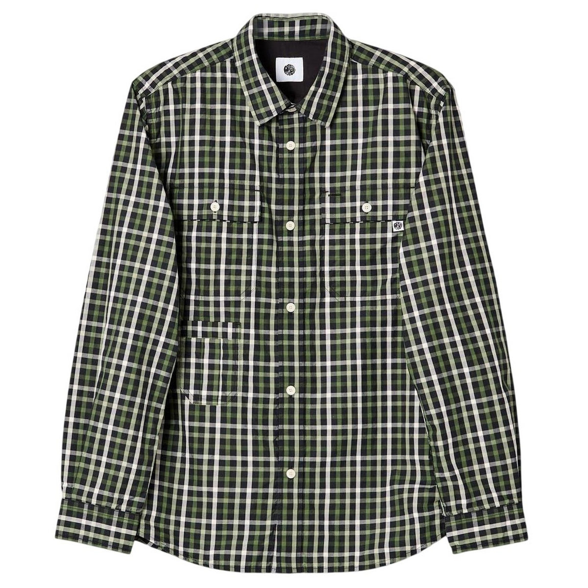 Black - Front - Pretty Green Mens Pelton Checkerboard Shirt