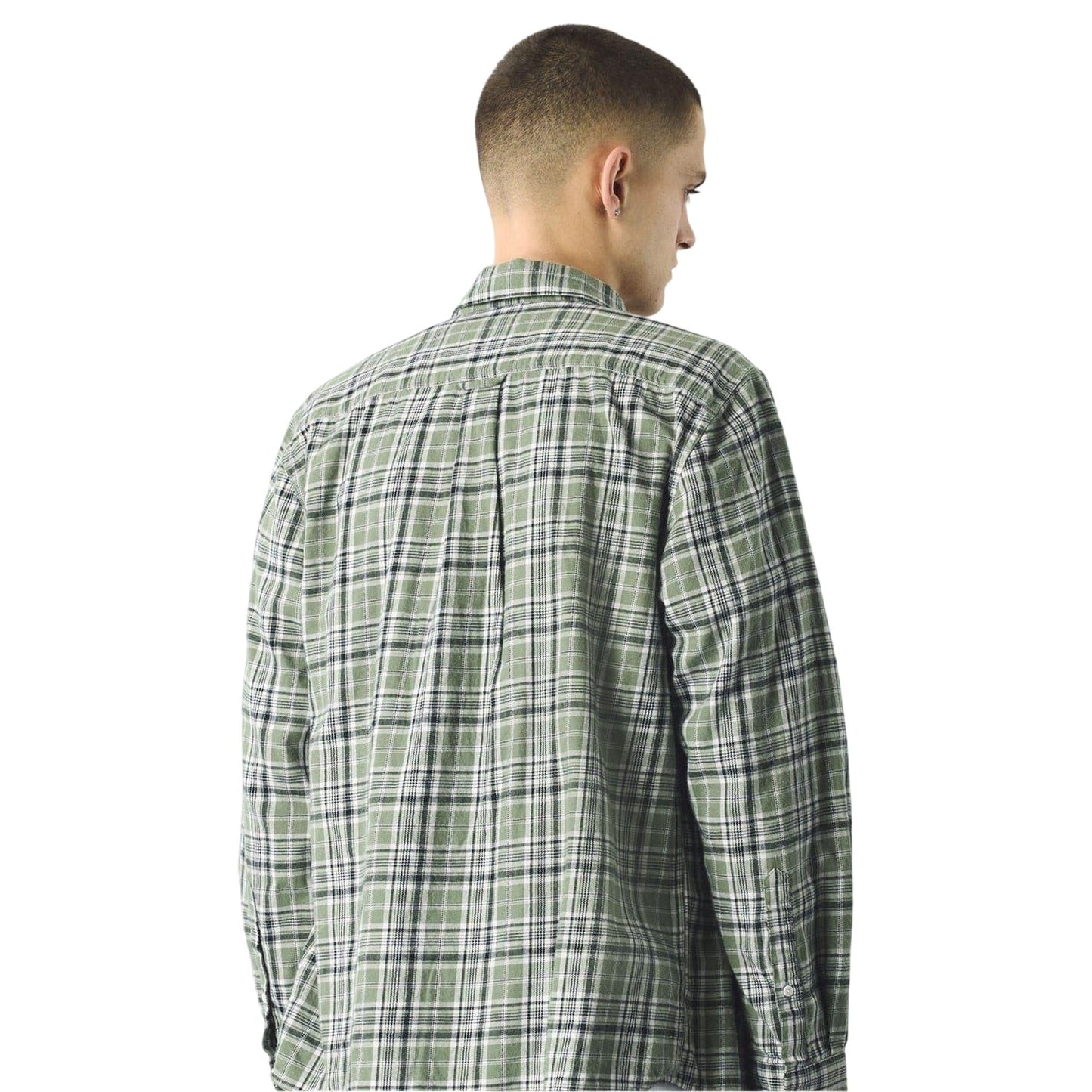 Green - Back - Pretty Green Mens Thornley Checked Long-Sleeved Shirt