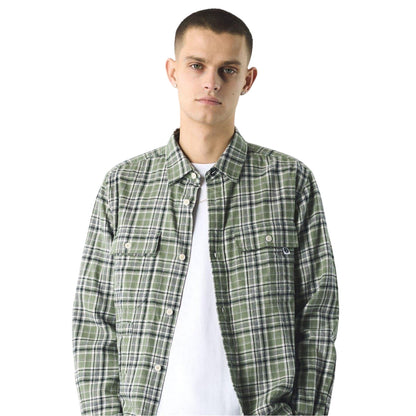 Green - Side - Pretty Green Mens Thornley Checked Long-Sleeved Shirt
