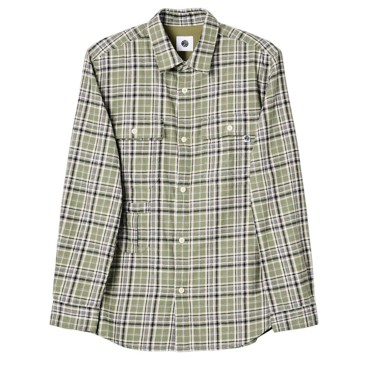 Green - Front - Pretty Green Mens Thornley Checked Long-Sleeved Shirt