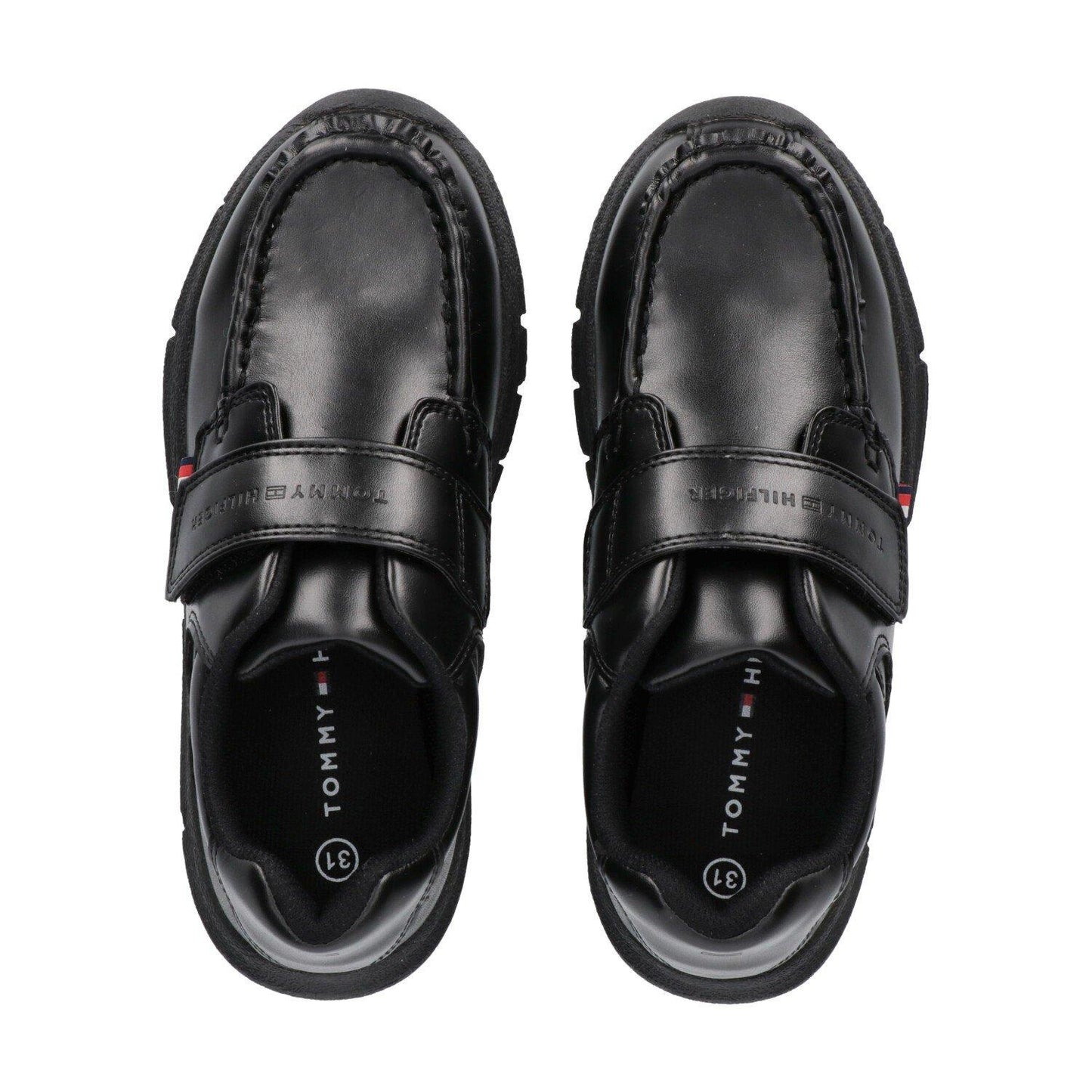 Black - Side - Tommy Hilfiger Womens-Ladies Hook and Loop Trainers