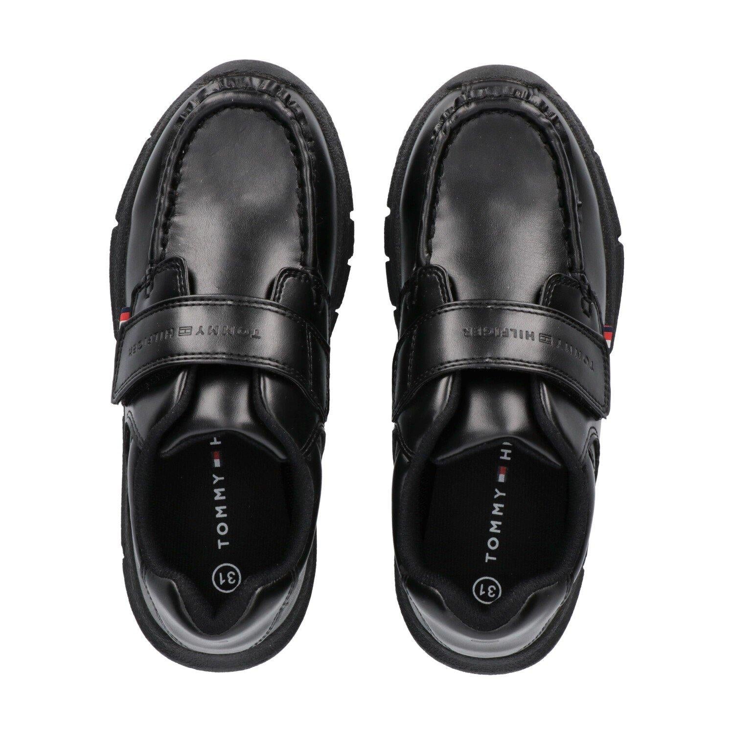 Black - Side - Tommy Hilfiger Womens-Ladies Hook and Loop Trainers
