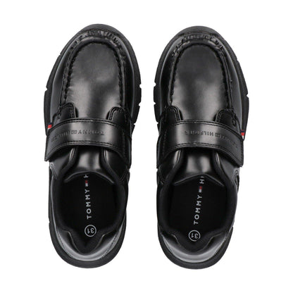 Black - Side - Tommy Hilfiger Womens-Ladies Hook and Loop Trainers