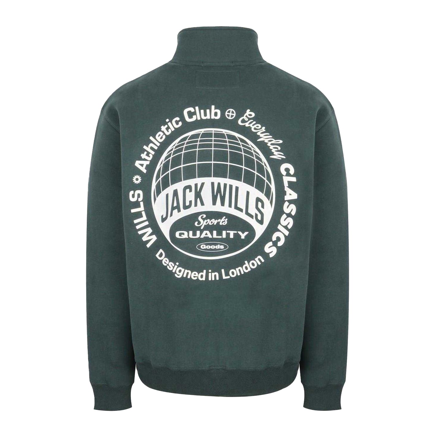 Pine - Back - Jack Wills Mens Quarter Zip Long-Sleeved Athletic Sweatshirt