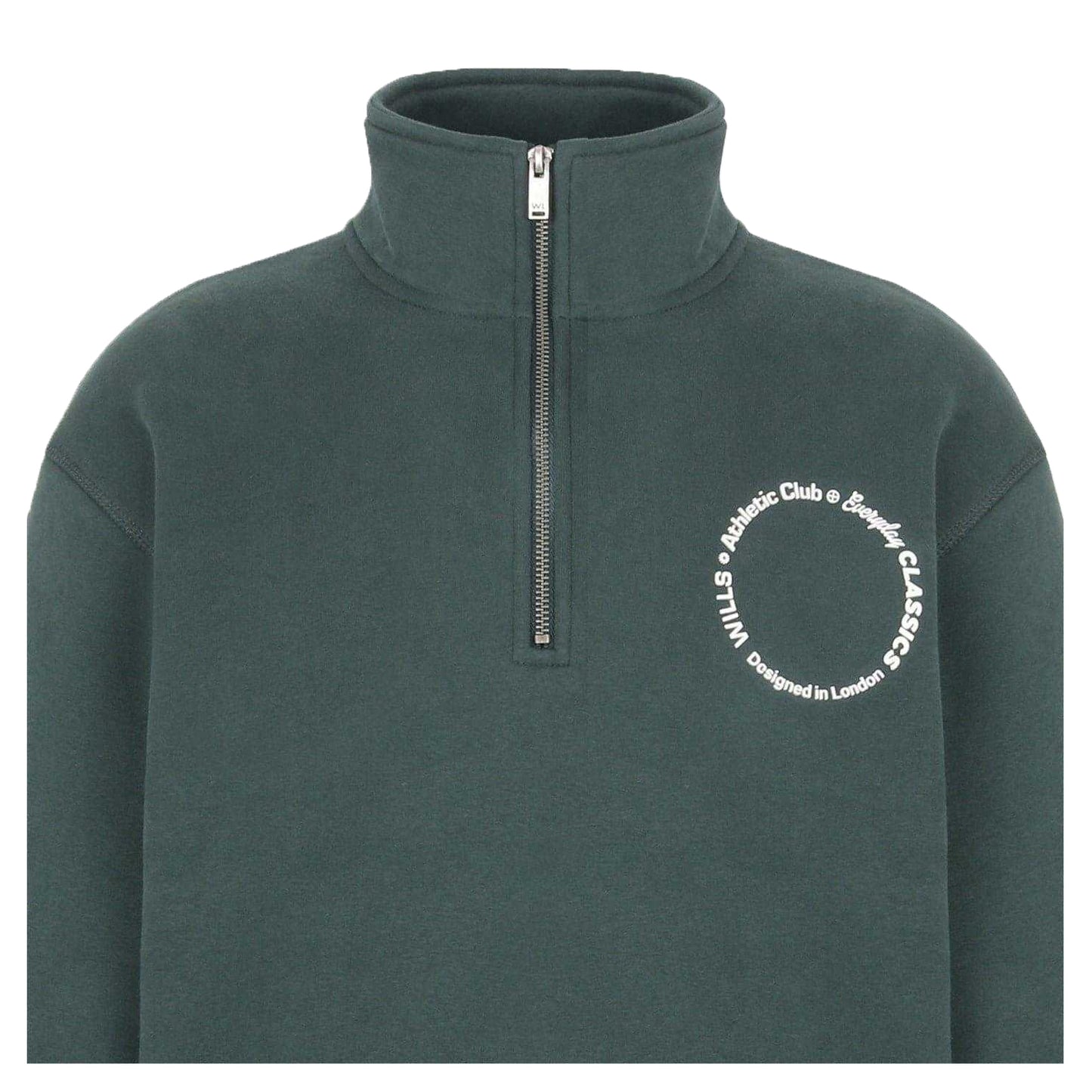Pine - Side - Jack Wills Mens Quarter Zip Long-Sleeved Athletic Sweatshirt