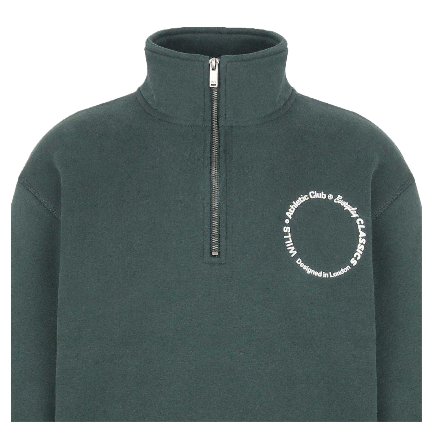 Pine - Side - Jack Wills Mens Quarter Zip Long-Sleeved Athletic Sweatshirt