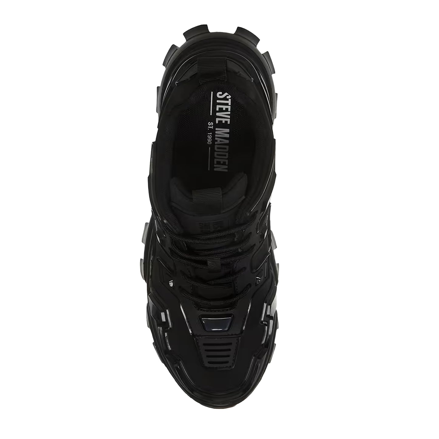 Black - Side - Steve Madden Womens-Ladies Prize Low Cut Trainers