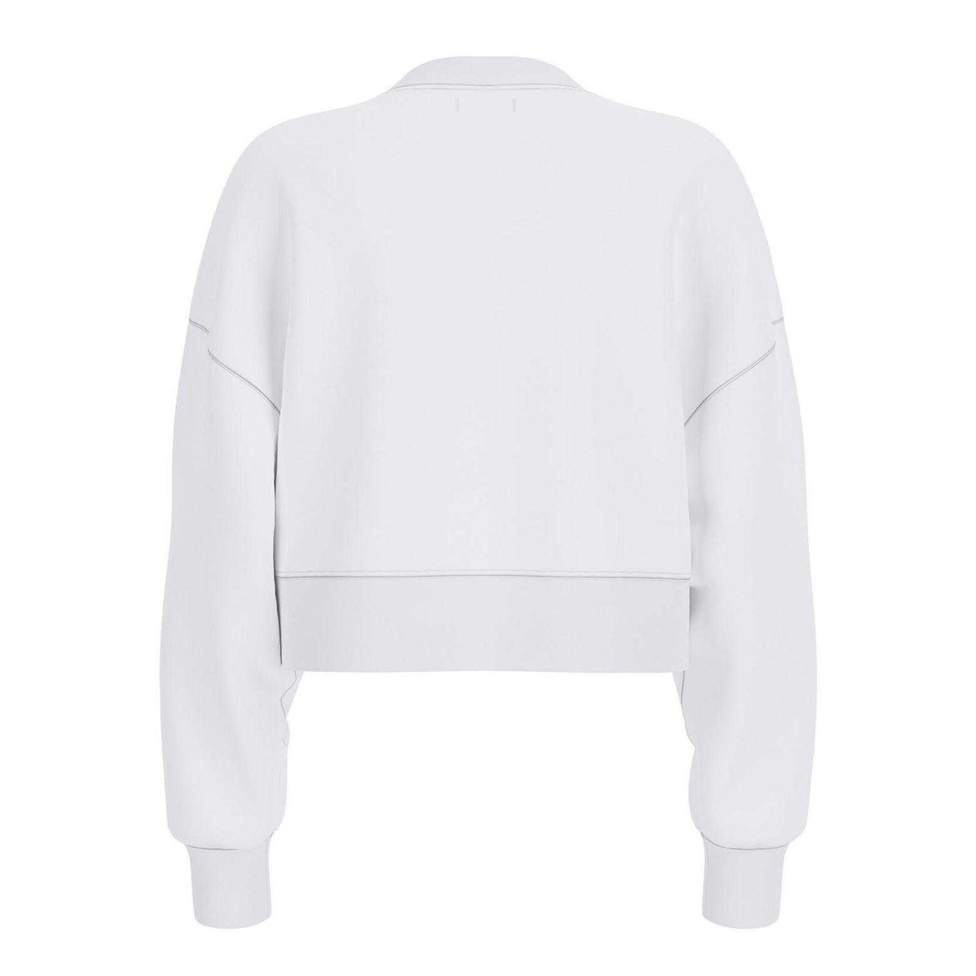 White - Back - Guess Womens-Ladies Logo Crop Sweatshirt