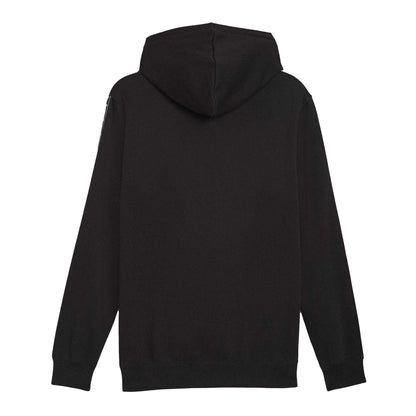 Puma Black - Back - Puma Mens Fleece Branded Tape Hoodie